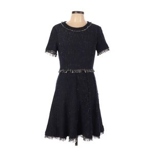 Rebecca Taylor Navy Tweed Fringe Dress size 6